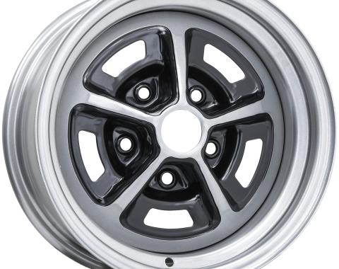 Wheel Vintiques 14x7 SS 396 Silver/Black  5x4.75" bolt  4.375" backspace 50-4734438