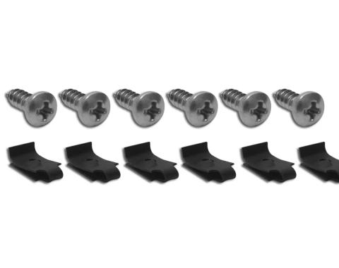 Redline Restomotive® 1963-1965 Chevrolet Corvette Exhaust Bezel Mount Screws & Nuts, 12 Piece Set