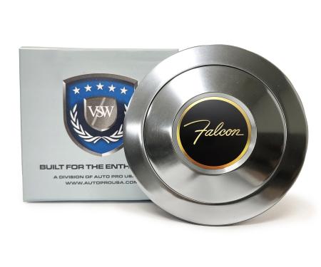 Auto Pro USA 1960-1970 Ford Falcon VSW Steering Wheel S9 Premium Horn Button, w/Falcon Emblem, Aluminum STE1052-21