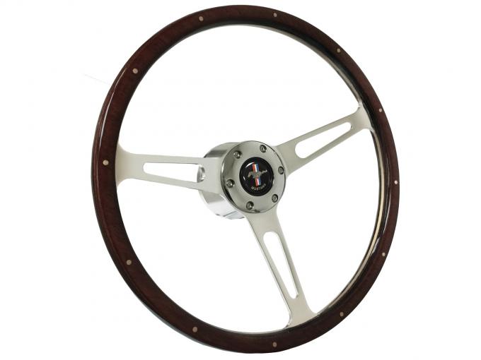 Auto Pro USA 1968-1973 Ford Mustang VSW S6 Classic Espresso Stained Wood Steering Wheel Kit, Deluxe, w/ Rivets ST3553A-10S-2CHR