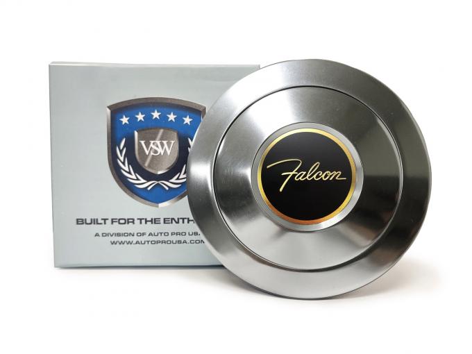 Auto Pro USA 1960-1970 Ford Falcon VSW Steering Wheel S9 Premium Horn Button, w/Falcon Emblem, Aluminum STE1052-21