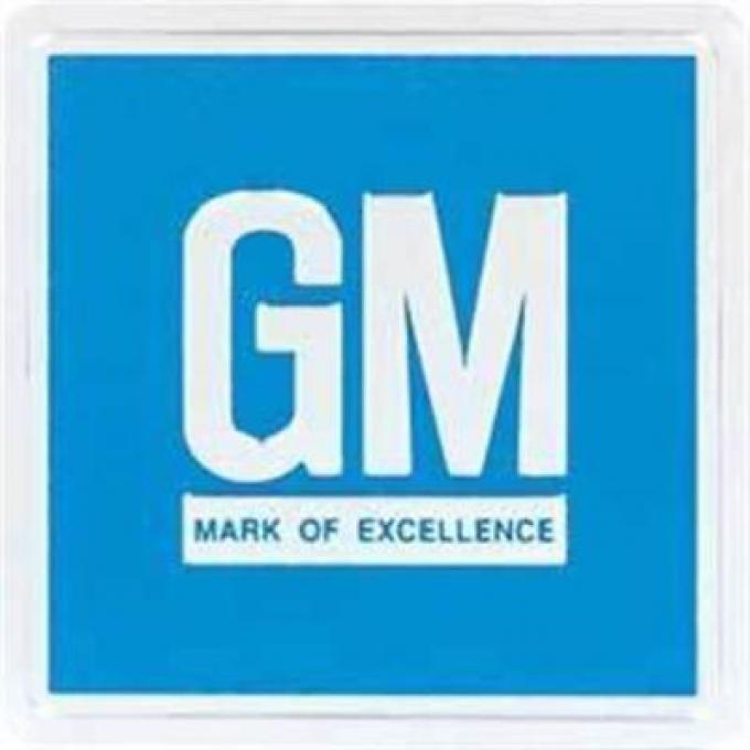 Camaro GM Door Mark Of Excellence Decal, Blue Embossed, 1970