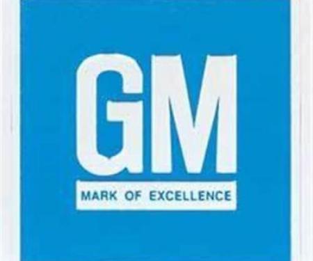 Camaro GM Door Mark Of Excellence Decal, Blue Embossed, 1970