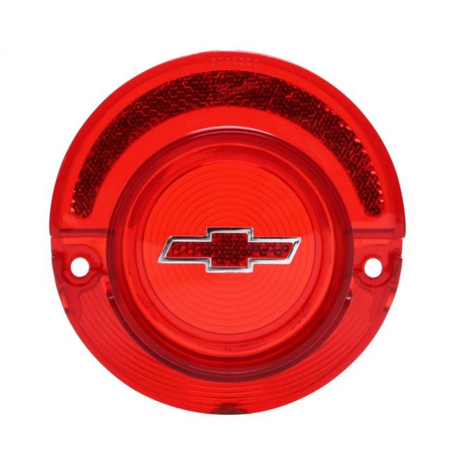 Trim Parts 1964 Chevrolet Full Size Car Red Tail Light Lens W/Red Bowtie & W/O Trim, Each A2350B