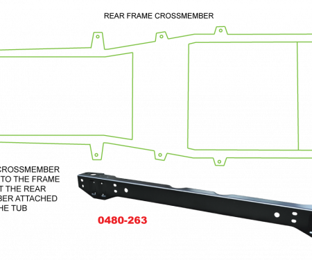 Key Parts '87-'95 Rear Frame Crossmember 0480-263