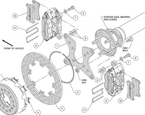 Wilwood Brakes Dynapro Dual SA Lug Drive Dynamic Rear Drag Brake Kit 140-12557-DN