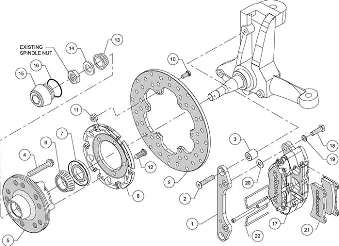 Wilwood Brakes Dynapro Lug Mount Front Dynamic Drag Brake Kit 140-14418-D