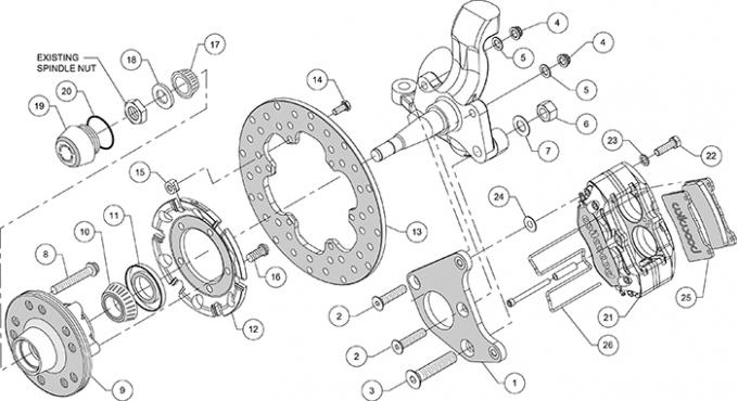 Wilwood Brakes Dynapro Lug Mount Front Dynamic Drag Brake Kit 140-14422-D