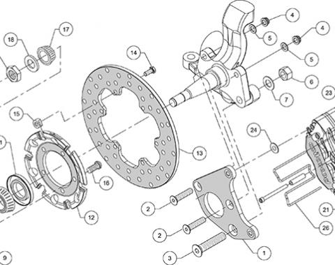 Wilwood Brakes Dynapro Lug Mount Front Dynamic Drag Brake Kit 140-14422-D