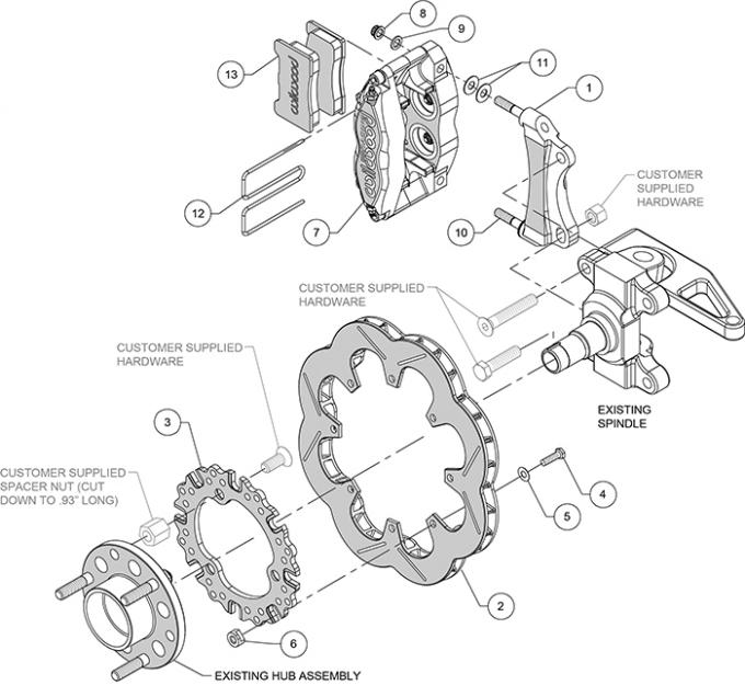 Wilwood Brakes Dynapro Radial Front Sprint Brake Kit 140-15814