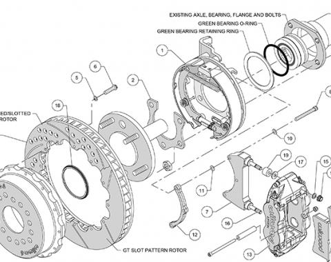 Wilwood Brakes Forged Narrow Superlite 4R Big Brake Rear Parking Brake Kit 140-14878-R