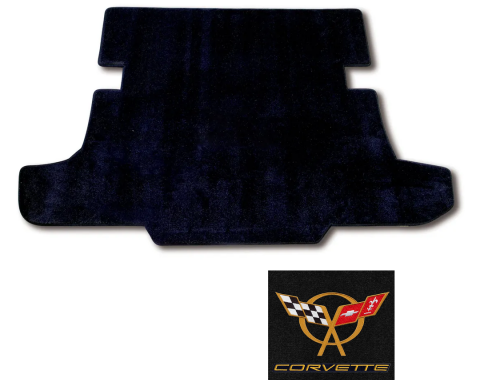 Corvette Cargo Mat, Blk with Gld C5 Dbl Logo Cp, 1997-2004