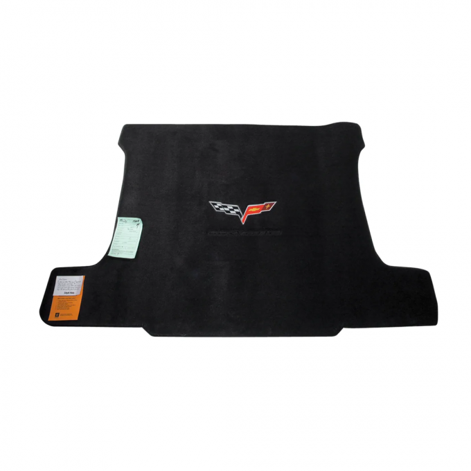 Corvette Cargo Mat, Ebony with C6 Logo & Script, 2005-2010