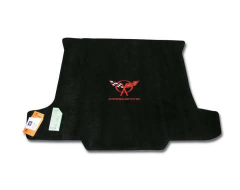 Corvette Cargo Mat, Blk with Red Dbl Logo Convertible, 1998-2004