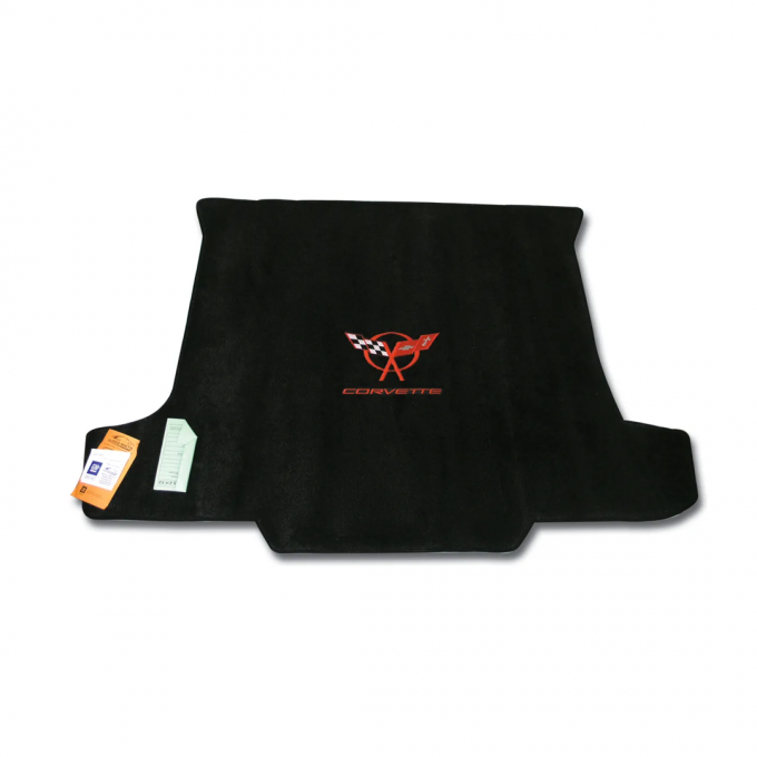 Corvette Cargo Mat, Blk with Red Dbl Logo Convertible, 1998-2004