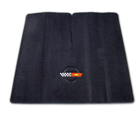 Corvette Cargo Mat, Velourtex Black with C4 Red, 1984-1990