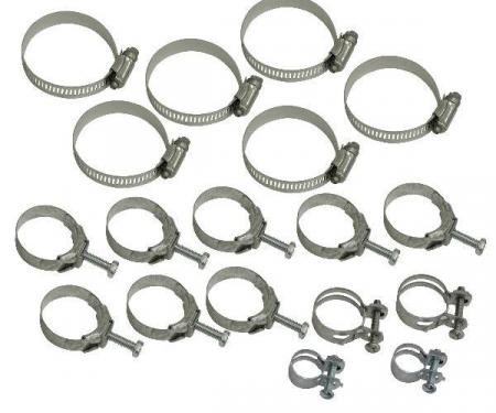 Corvette Radiator/Heater Hose Clamp Kit, 18 Piece,  454 with Air Conditioning,1970-1971