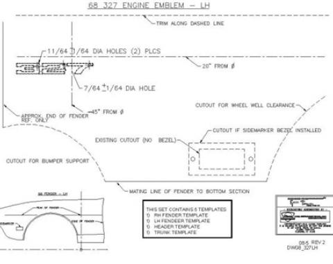 Classic Headquarters 327 Standard Emblem Template Kit W-705