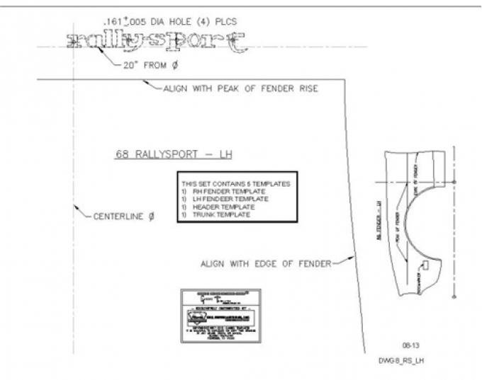 Classic Headquarters 327 Rallysport Emblem Template Kit W-706