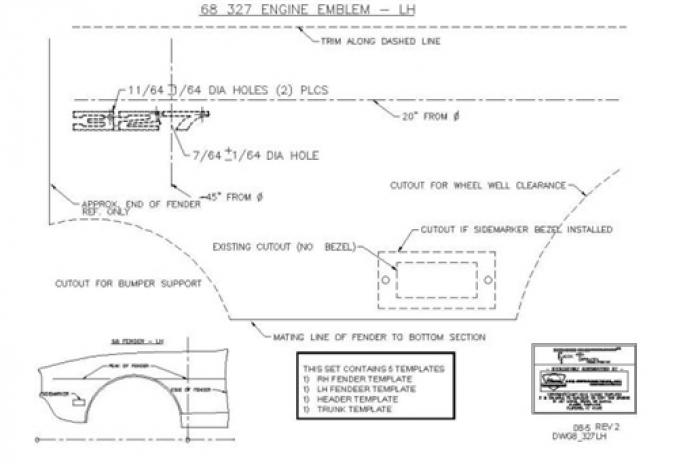 Classic Headquarters 327 Standard Emblem Template Kit W-705