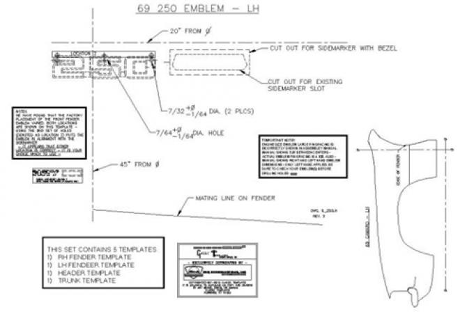 Classic Headquarters Standard 250 Emblem Template Kit W-714