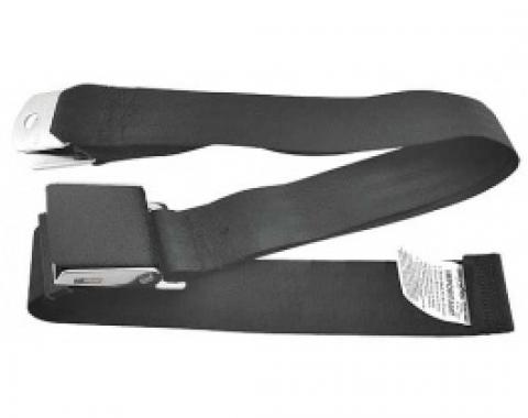 Ford Thunderbird Seat Belt, 74 Inches Long, Black With Black Wrinkle Finish Buckle