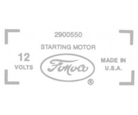 Ford Thunderbird Starter Decal, 430 V8, 2900550, 1959-60