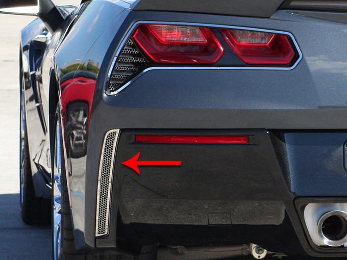 American Car Craft 2014-2019 Chevrolet Corvette Rear Valance Vents Matrix Alumi-Steel Series 2pc 052004