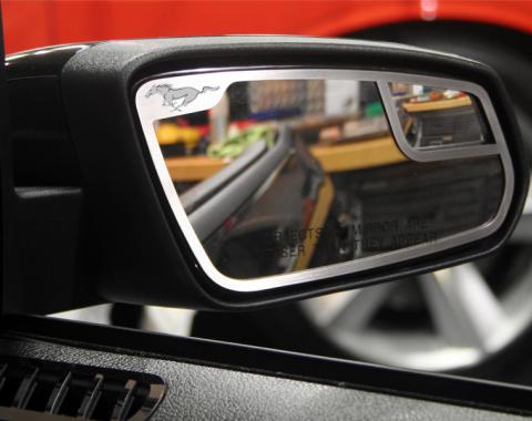 American Car Craft 2011-2012 Ford Mustang Mirror Trim Satin "Pony" Side View 2 pc 272019