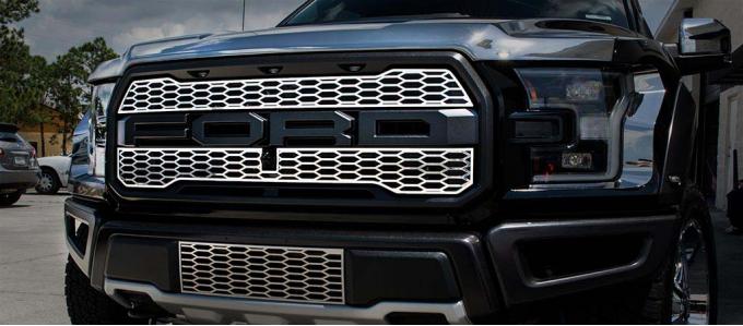 American Car Craft 2017 Ford F-150 Front Upper Grille Overlays Factory Style Polished Stainless 2pc 772054