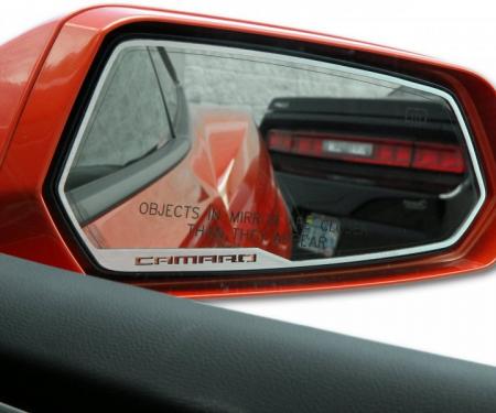 American Car Craft 2010-2013 Chevrolet Camaro Mirror Trim Side View Satin "Camaro Style" 2pc 102056