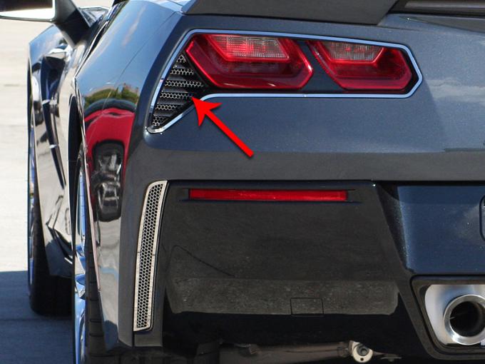 American Car Craft 2014-2019 Chevrolet Corvette Taillight Grilles Matrix Alumi-Steel Series 2pc 052006