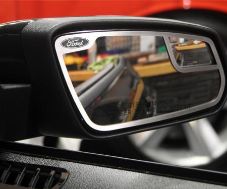 American Car Craft 2011-2012 Ford Mustang Mirror Trim Satin "Ford Oval" Side View 2 pc 272017