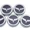 2005-2013 C6 Corvette - Crossed Flags Logo Fluid Cap Cover Set 5Pc - Choose Color Inlay 043082