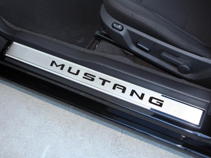 American Car Craft Doorsills Stainless Mustang w/Carbon Fiber 271029