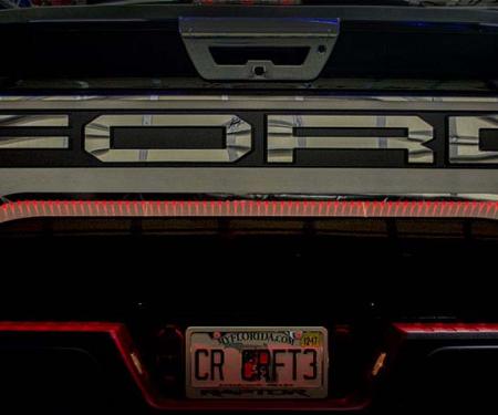 American Car Craft 2017 Ford F-150 Illuminated Red Tailgate Insert Stainless Satin 772069