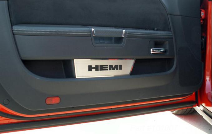 American Car Craft 2008-2020 Dodge Challenger Door Badge Plate Satin "HEMI" 151007