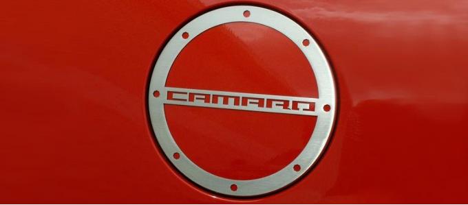 American Car Craft 2010-2017 Chevrolet Camaro Gas Cap Cover Polished "Camaro Style" 102058