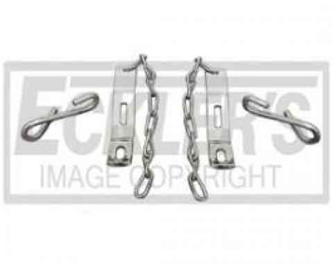 Chevy Truck Tailgate Chains, Stainless Steel, Polished, Fleet Side, 1958-1966