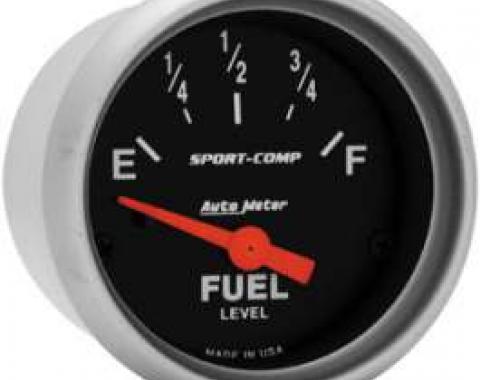 Chevelle Gas Gauge, 0-90 Ohm, Sport-Comp Series, Auto Meter, 1964-1972