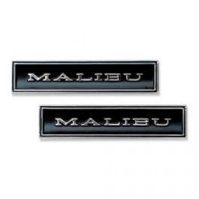 Chevelle Door Panel Emblems, Front, Malibu, 1970-1972