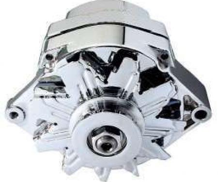 Chevelle & Malibu Alternator, 100 Amp, Chrome, Powermaster,1964-1983