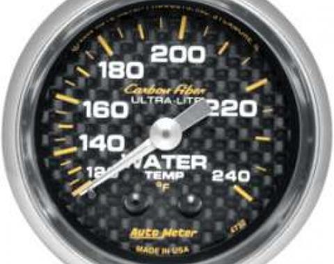 Chevelle Water Temperature Gauge, Mechanical, Carbon Fiber Series, AutoMeter. 1964-1972