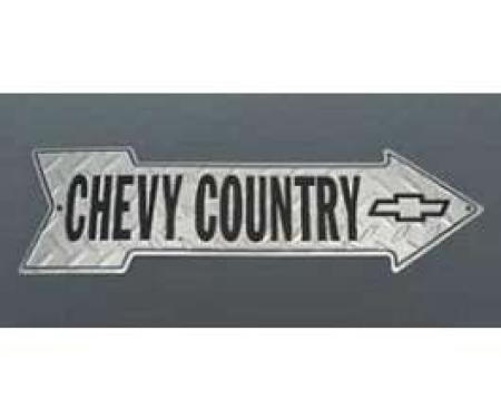 Chevy Country Diamond Plate Aluminum Arrow Sign