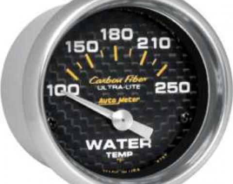 Chevelle Water Temperature Gauge, Electric, Carbon Fiber Series, AutoMeter. 1964-1972