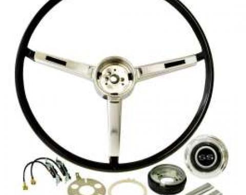 Chevelle Steering Wheel Kit, 3-Spoke, Deluxe, Super Sport (SS), Black, 1967