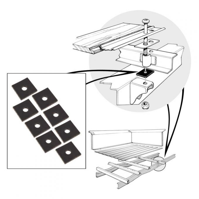 Dennis Carpenter Bed Frame Pad Kit - 1948-52 Ford Truck     7C-8144155-S