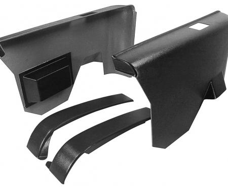 RestoParts Rear Armrest Panels - 1970-72, Plastic, Black KNK0053BK