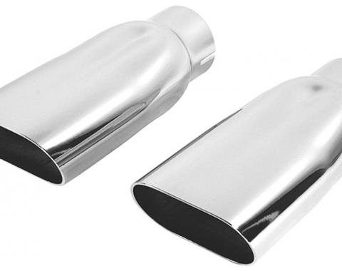 RestoParts Exhaust Tips, Oval, 1969-72 Chevelle/El Camino/Monte Carlo SS, Chrome 2-1/2" CET0002