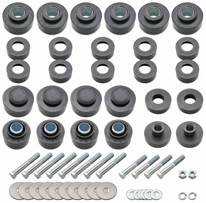 RestoParts Bushing Kit, Body, 1968-72 GTO/Tempest/LeMans Coupe & 69-72 Grand Prix, w/Hdw SB615K